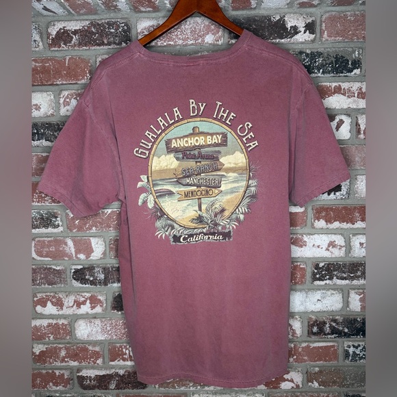 Vintage Gualala By The Sea California Graphic Mauve Men’s T-Shirt - Picture 6 of 10